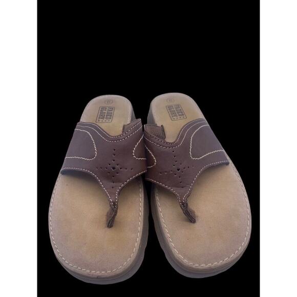 Chunky Platform Sandals Y2K Brown Leather Thong Faded Glory Size 8 Womens Vtg - Picture 3 of 7